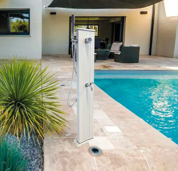 Fontana da Esterno con Rubinetto Portagomma Miscelatore e Doccetta Mobile Arkema Spring Sabbia - immagine 2