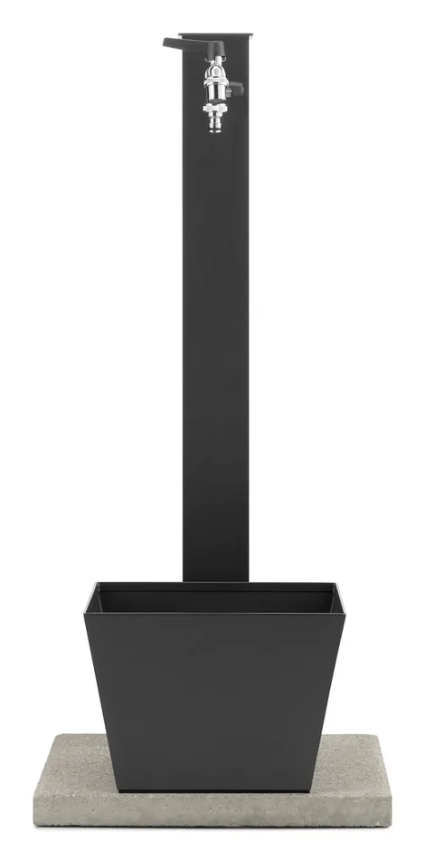 Fontana da Giardino con Rubinetto Base Vaschetta e Portagomma Belfer 42/QRRV Antracite - immagine 2