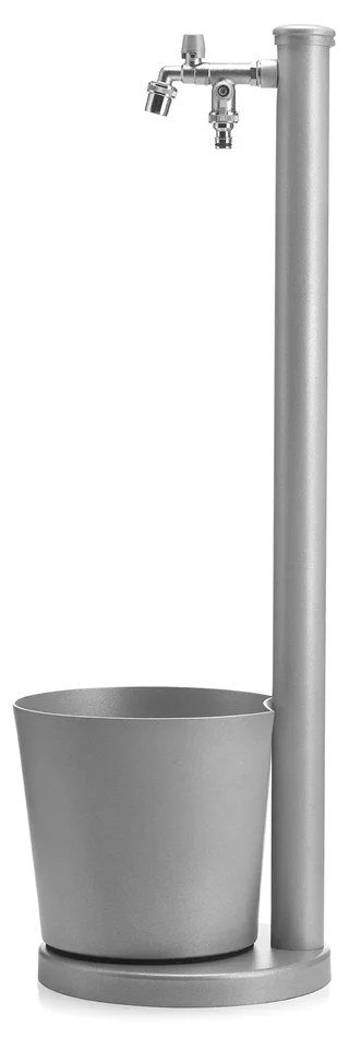 Fontana da Giardino con Rubinetto e Vaschetta Belfer 42/SRV Alluminio - immagine 2