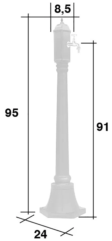 Fontana da Giardino con Rubinetto in Alluminio Morelli Gina Antracite - immagine 2