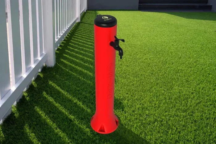 Fontana da Giardino Rubinetto con Attacchi Rapidi Sined Tritone Rosso - immagine 2