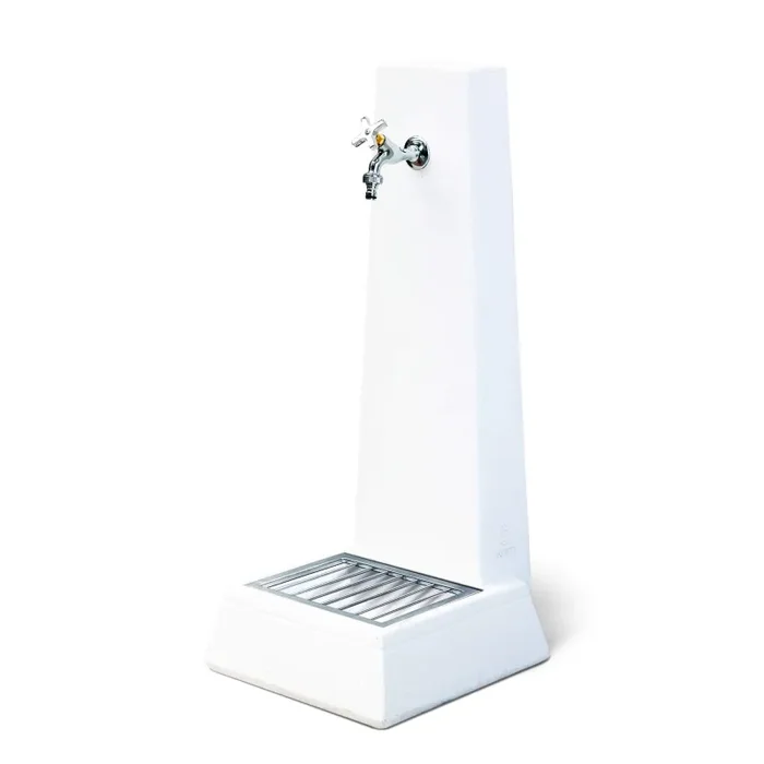 Fontana da Giardino Senza Rubinetto in Cemento Granulato di Marmo Oslo Bianco