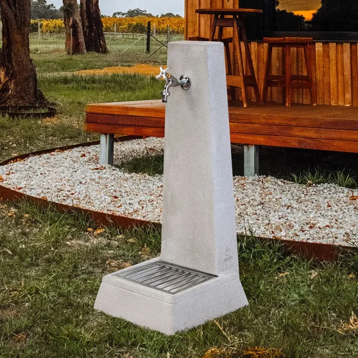 Fontana da Giardino Senza Rubinetto in Cemento Granulato di Marmo Oslo Bianco - immagine 2