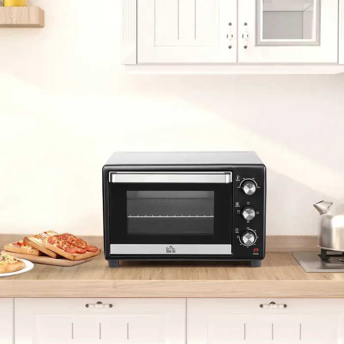 Fornetto Elettrico 28 Litri con Griglia e Teglia Argento e Nero - immagine 2