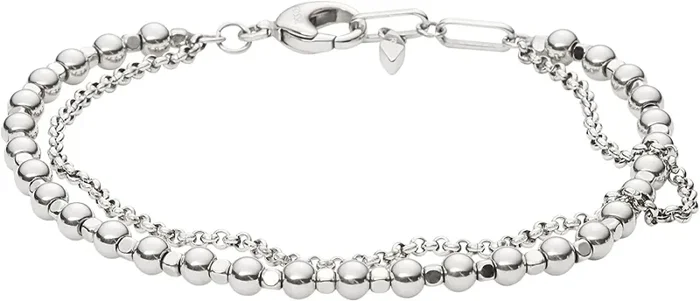 Fossil Bracciale Donna con Cinturino in Acciaio Inossidabile JA6775040, Grigio Argento