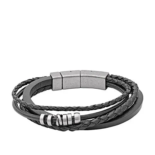 Fossil Bracciale JF85299040 in pelle nero