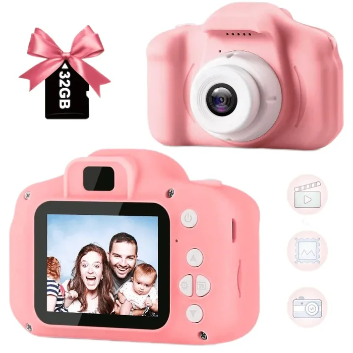 Fotocamera digitale per bambini 1080P, fotocamera ricaricabile per bambini giocattolo a colori con schermo da 5,08 cm 13MP con scheda SD 32G Halloween/Giorno del Ringraziamento/Regalo di Natale