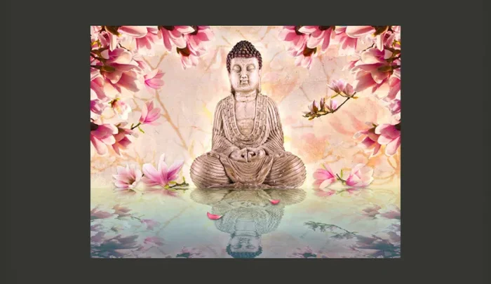 Fotomurale – Buddha E Magnolia Carta Da Parato Erroi - immagine 2
