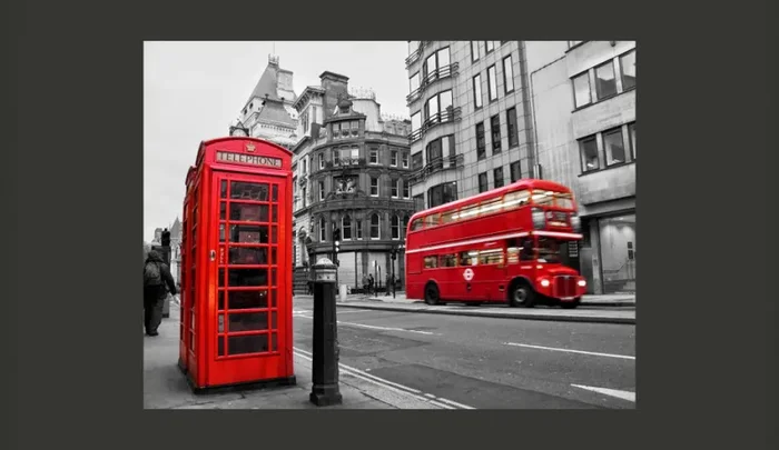 Fotomurale – Cabina Telefonica E Autobus A Due Piani Londra Carta Da Parato Erroi - immagine 2