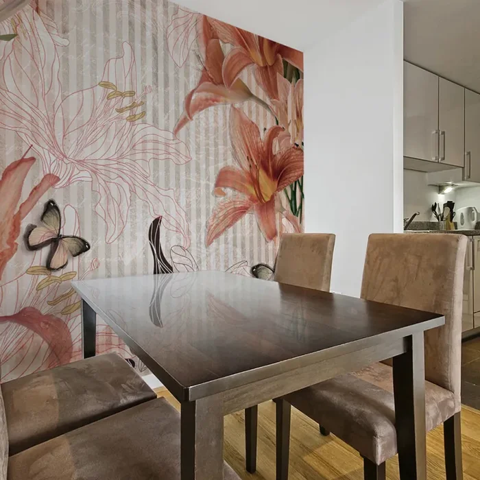 Fotomurale – Fiori E Farfalle Carta Da Parato Erroi