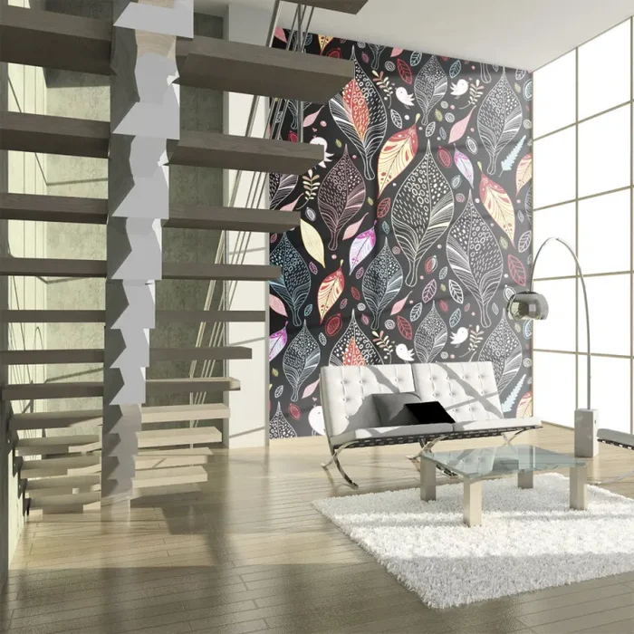 Fotomurale – Foglie D’Autunno Su Fondo Nero Carta Da Parato Erroi Moda