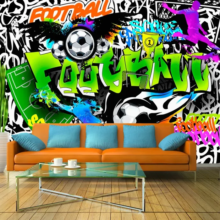Fotomurale – Football Graffiti Carta Da Parato Erroi