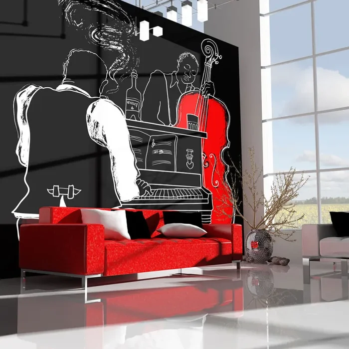 Fotomurale – Jazz – Pianoforte, Contrabbasoo Carta Da Parato Erroi Online