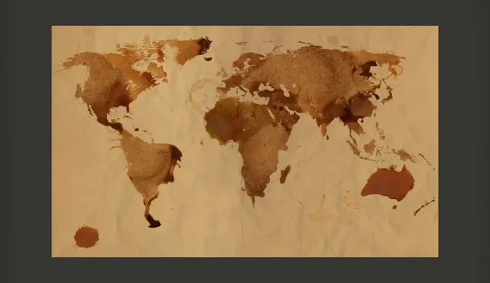 Fotomurale – Mappa Del Mondo Color Tè Carta Da Parato Erroi - immagine 2