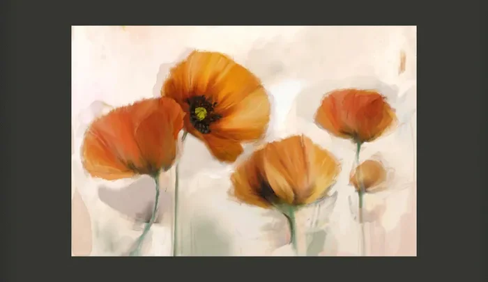 Fotomurale – Poppies – Vintage Carta Da Parato Erroi Fornitura - immagine 2