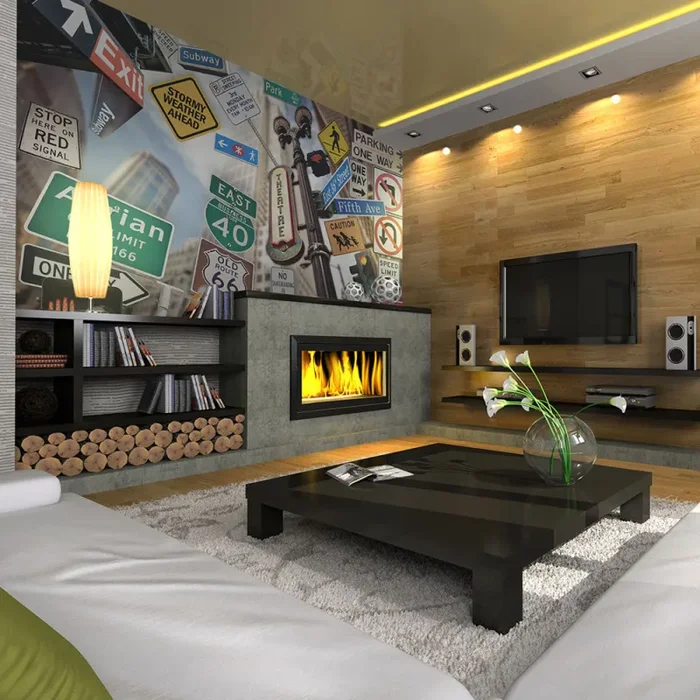 Fotomurale – Segnali Di Nyc Su Sfondo Colorato Carta Da Parato Erroi