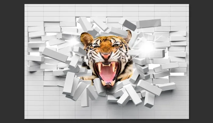 Fotomurale – Tiger Jump Carta Da Parato Erroi Fornitura - immagine 2