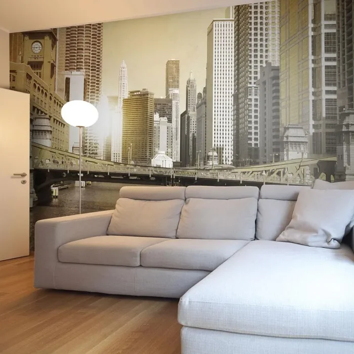 Fotomurale – Un Ponte Di Chicago Effetto Vintage Carta Da Parato Erroi - immagine 3