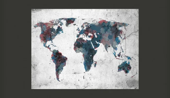 Fotomurale – World Map On The Wall Carta Da Parato Erroi Vendita calda online - immagine 2