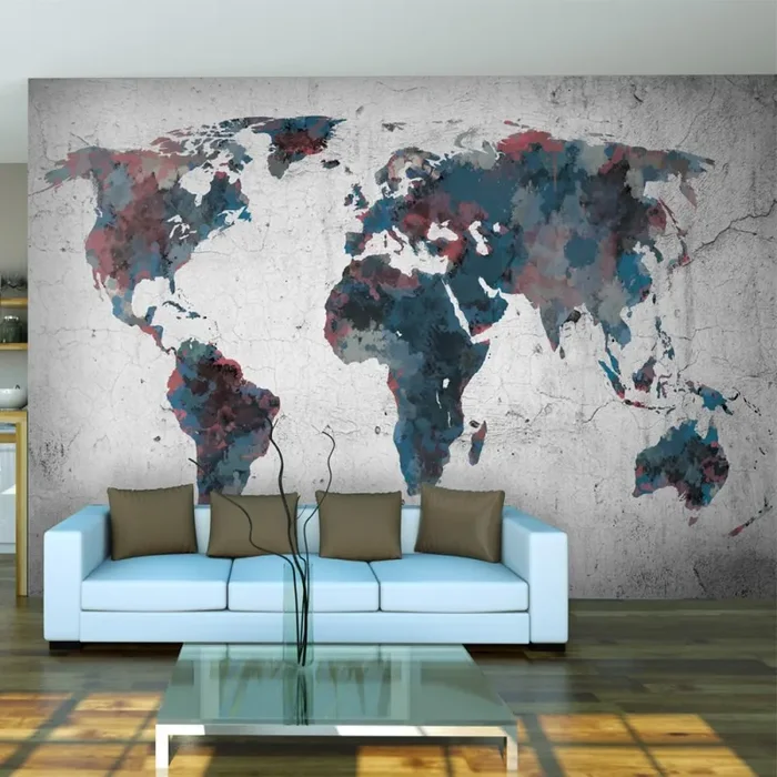 Fotomurale – World Map On The Wall Carta Da Parato Erroi Vendita calda online - immagine 3