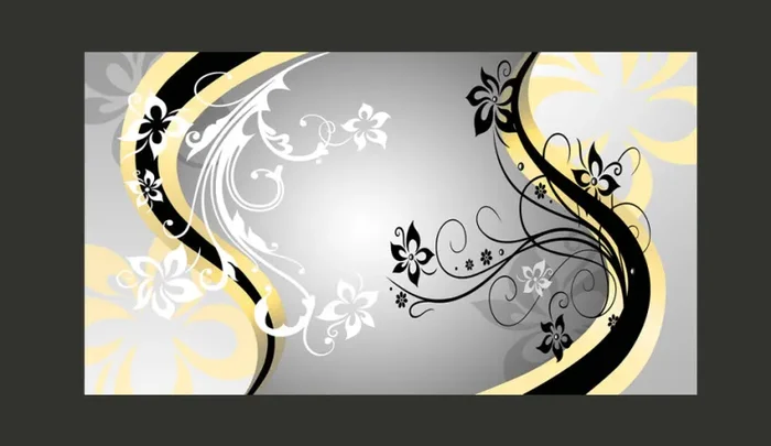 Fotomurale – Zig Zag Floreali Giallo Carta Da Parato Erroi - immagine 2