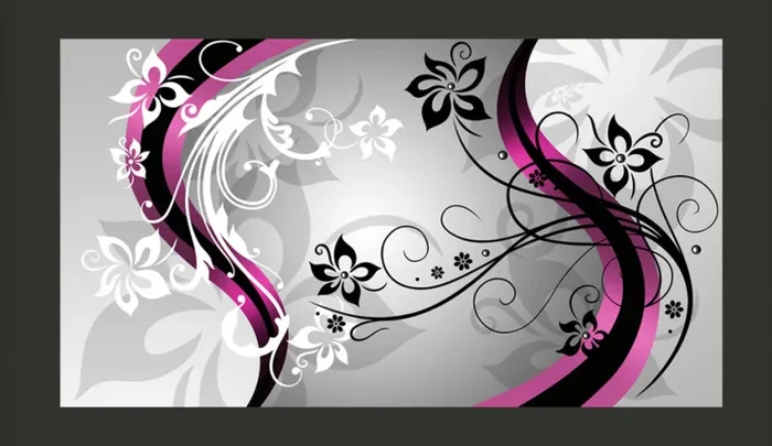 Fotomurale – Zig Zag Floreali Rosa Carta Da Parato Erroi - immagine 2