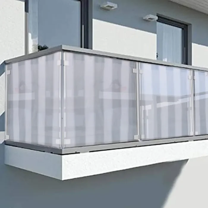 Frangivista Copertura Tenda Balcone 0,75×6 M a Righe Bianche e Grigie Coprente In saldo
