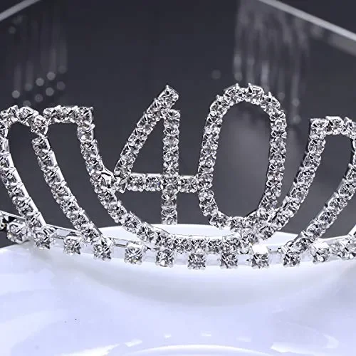 Frcolor Corona per Compleanno 40 Anni Cerchietto Diadema Principessa Donna… - immagine 3