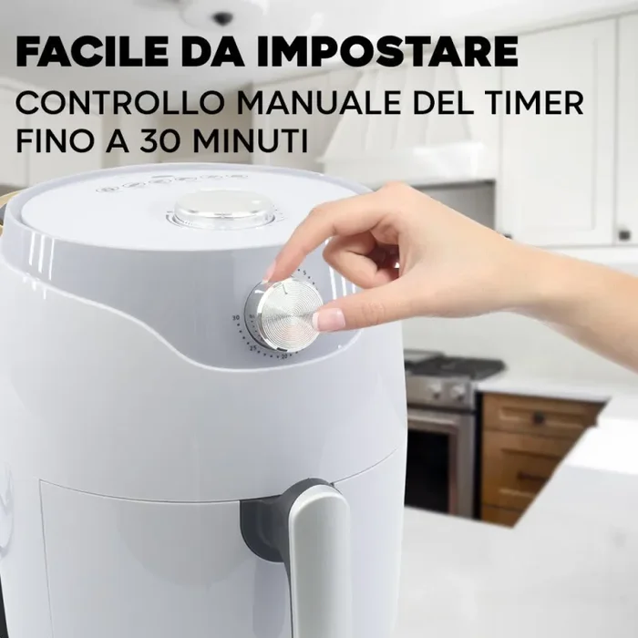 Friggitrice ad Aria 1350W Capacità 5,5L Grigio - immagine 2