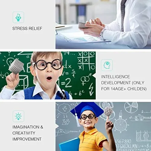 Frigorifero lavagne Magnetiche,5 mm (argento)1000 pz Giocattolo Educativo… - immagine 2