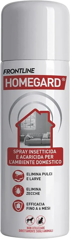 Frontline Homegard Spray Insetticida Confezione da 3 pezzi, Antipulci per Ambienti ad Azione Rapida, Protegge Mobili e Tessili di Casa, Elimina Pulci, Zecche, Uova e Larve fino a 6 Mesi, 3 per 250 ml