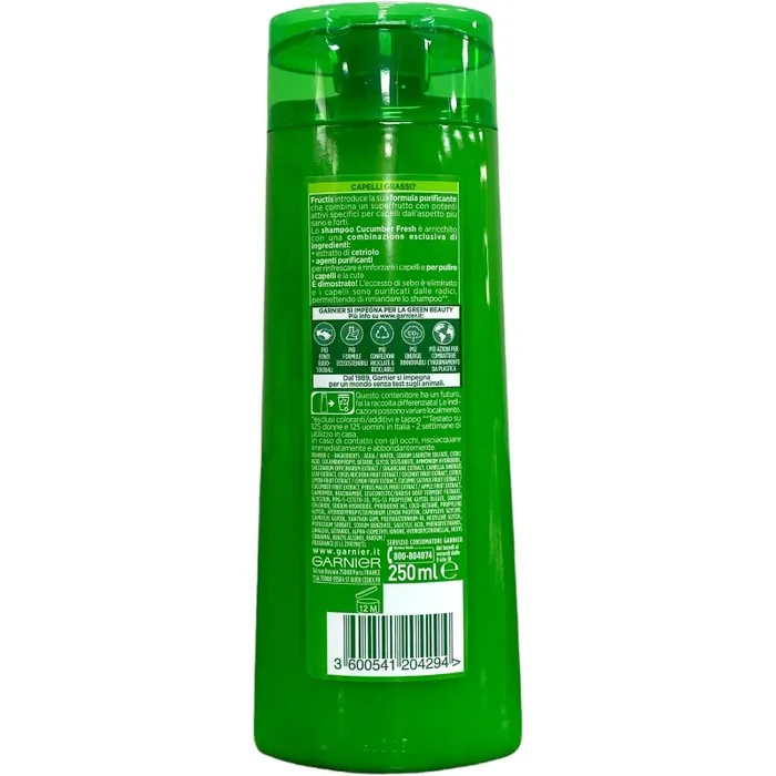 Fructis Shampoo Cucumber Fresh 250 ml – Freschezza e Purezza Quotidiana per Capelli Grassi - immagine 2