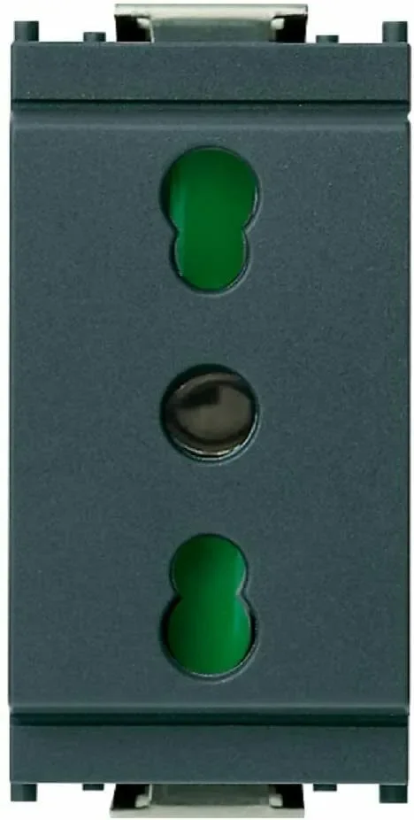 Frutto Vimar, Presa con doppio attacco 10 e 16 A, 2Pcon T P17/11 Grigio standard