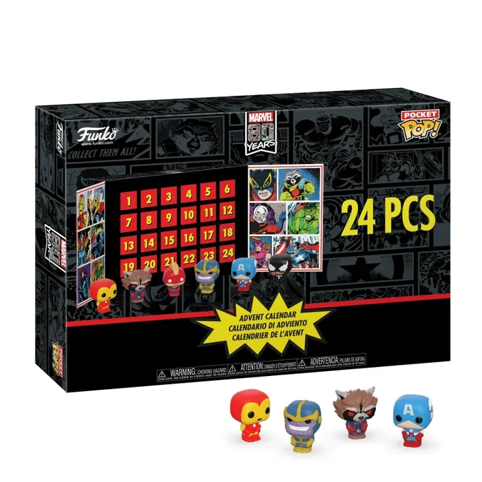 Funko Advent Calendar: 24pc – Iron Man – (Pocket Pop!) – Fumetti Marvel Comics- 24 Giorni di Sorprese – Mini Figura in Vinile da Colleziones – Mystery Box