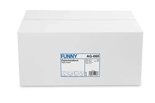 Funny AG-060 Asciugamani Piegati a Z, 2 Veli, 4000 Fogli, Bianco, 25 X 23 cm - immagine 2