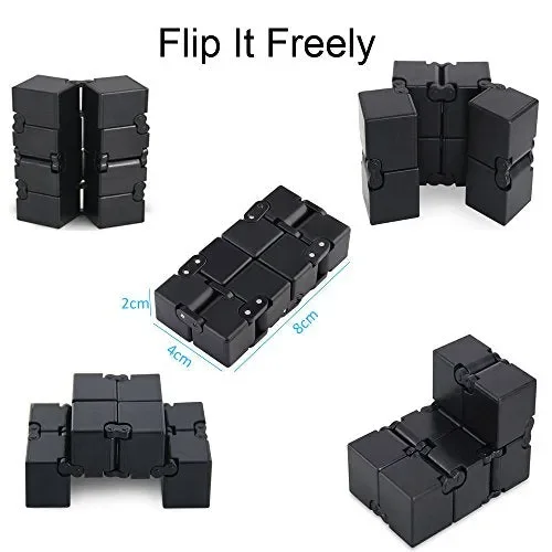 Funxim Infinity Cube Toy per Adulti e Bambini, Nuova Versione Fidget Nero - immagine 2