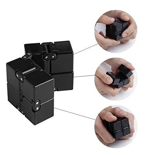 Funxim Infinity Cube Toy per Adulti e Bambini, Nuova Versione Fidget Nero - immagine 3