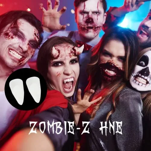 FURTIME Halloween Sangue Finto, 60ml Sangue Artificiale Fresco, 60ml Sangue Finto Rosso Scuro, Denti da Zombi, 30 Tatuaggi Temporanei per Cicatrici, Trucco per Cicatrici da Vampiro di Halloween - immagine 3