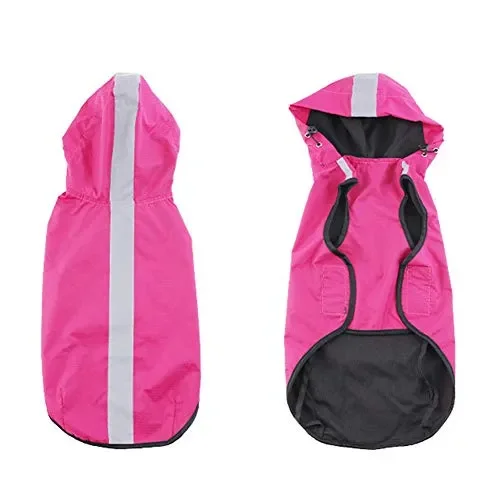 Fushida – Impermeabile con cappuccio per cani, leggero, cani di L, Rosa Sconti