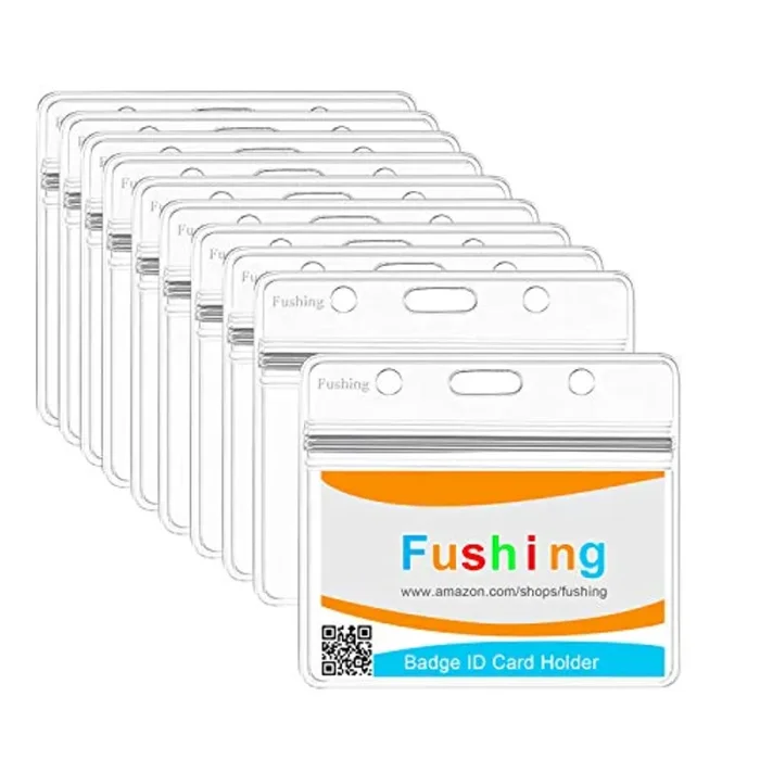 Fushing 10 Pezzi chiari Impermeabili Portabatterie in Plastica Titolari di etichetta badge ID Titolari di Carte - immagine 3