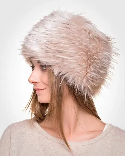 Futrzane Colbacco Donna in Pelliccia Cosacco Stile Russo M, Avorio - immagine 3