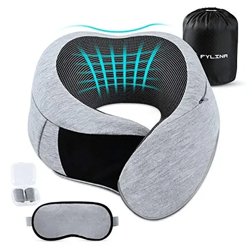 FYLINA Cuscino da Viaggio Memory Foam,Cuscino Cervicale Tightness…