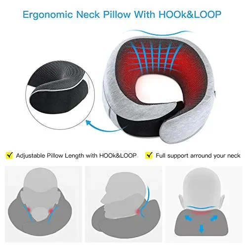 FYLINA Cuscino da Viaggio Memory Foam,Cuscino Cervicale Tightness… - immagine 3