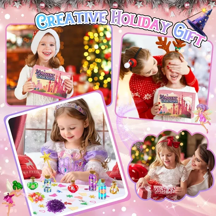 Gaeymy Calendario Dell’avvento 2024, 24 Kit Pozioni Magiche Bambina, Gioco Creativo Magia Bambini Fai da Te, Kit Lavoretti Creativi per Kinder, Regalo Natale Giochi Bimbe Ragazza 5 6 7 8 9 10 Anni - immagine 2
