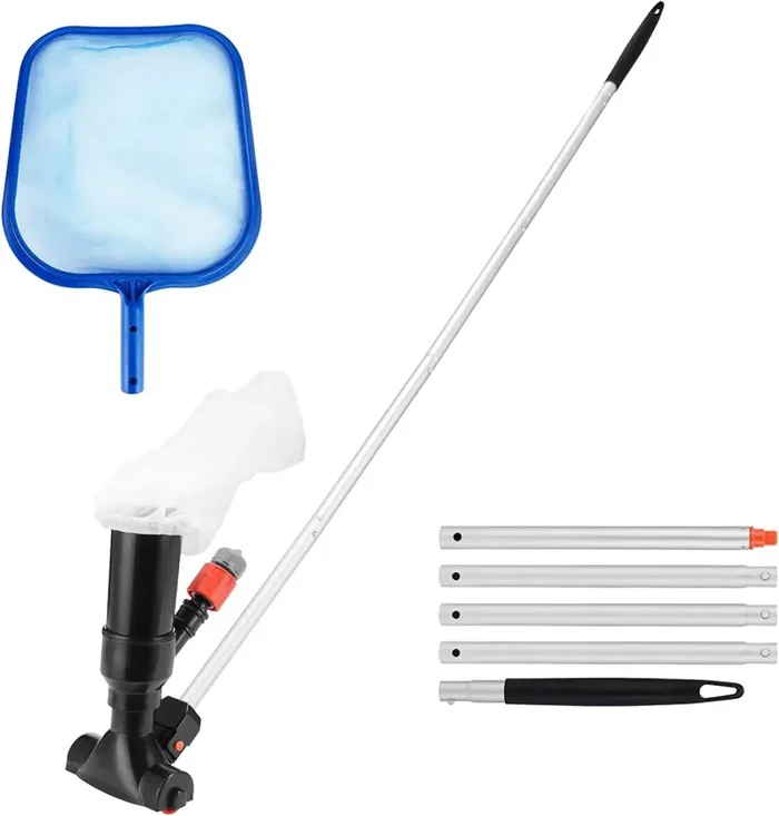 Gafild Kit di Pulizia Piscine, Retino per Piscina Set con Aspirapolvere Piscina & Telescopica, 3 Parti Kit di Manutenzione per Piscina Whirlpool Stagno Spas