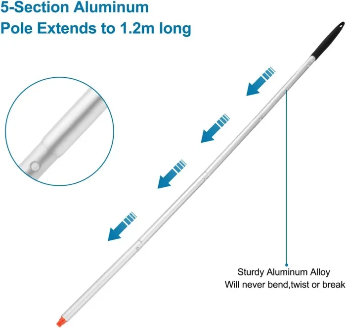 Gafild Kit di Pulizia Piscine, Retino per Piscina Set con Aspirapolvere Piscina & Telescopica, 3 Parti Kit di Manutenzione per Piscina Whirlpool Stagno Spas - immagine 3