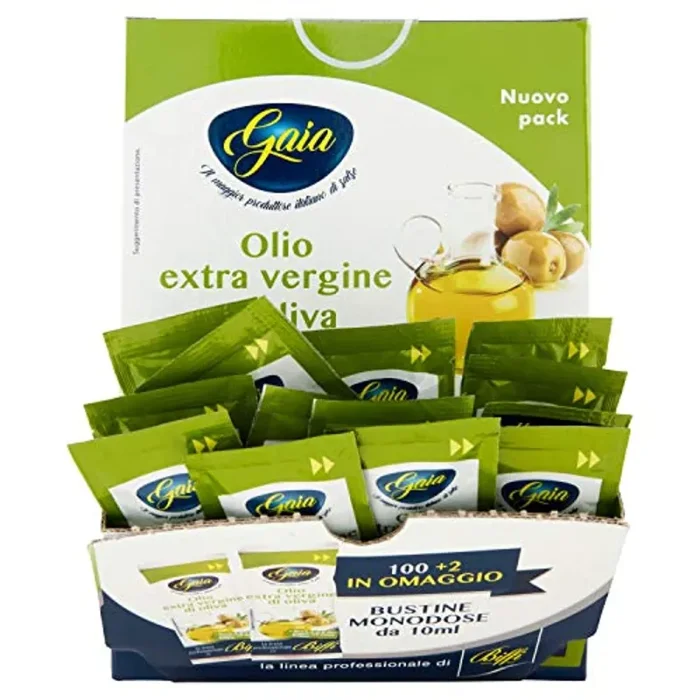 Gaia Ga25810 Olio Extra Vergine in Bustine Monodose – 102 Bustine da 10Ml