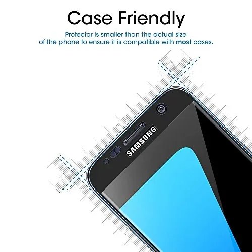 Galaxy S7 Vetro Temperato Pellicola Protettiva, amFilm Copertura Totale Nero - immagine 2