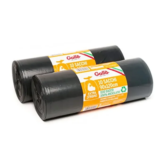Gallo Sacchi XXL Raccolta Rifiuti, Extra Resistenza, Nero, Large (Confezione da 2) Online
