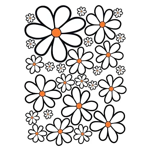 GamesMonkey® – Adesivi Auto Fiori Margherite Prilblumen Tuning – 27/54 / 108 Pezzi – Carrozzeria Divertenti Moto Bicicletta Stickers Vetri Casco (Small, 27 Pezzi, Col 005)